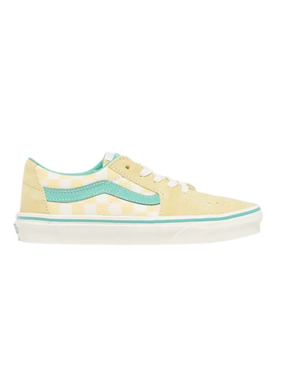 Checkerboard Low-Top Sneakers in ‘Banana Creme’
